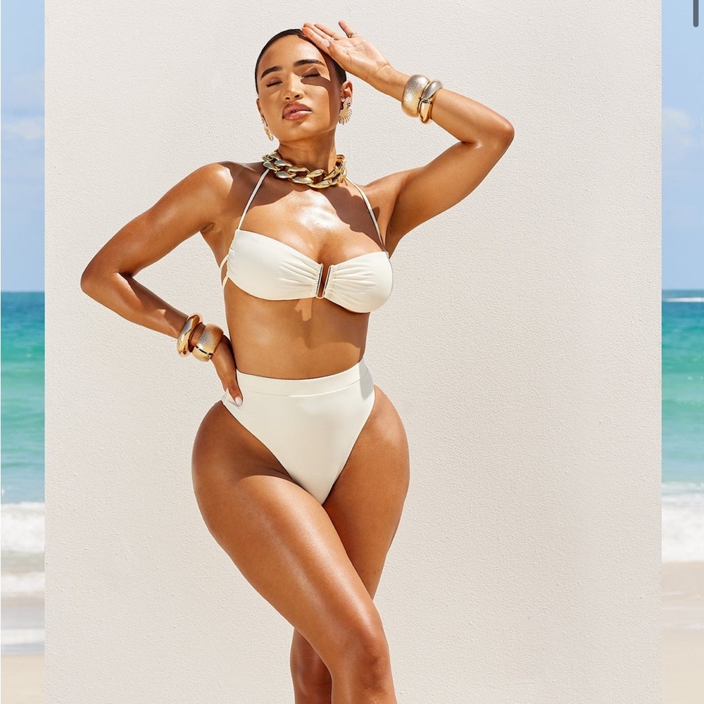 NWT Gianni High Waisted Bikini - Bone